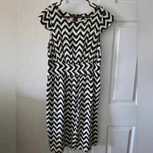 Chadwicks Monochrome Zigzag Midi Dress